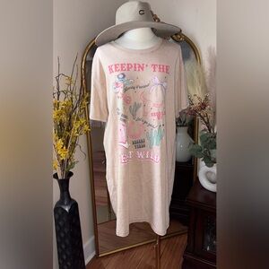 Western Graphic T-Shirt Dress NWOT